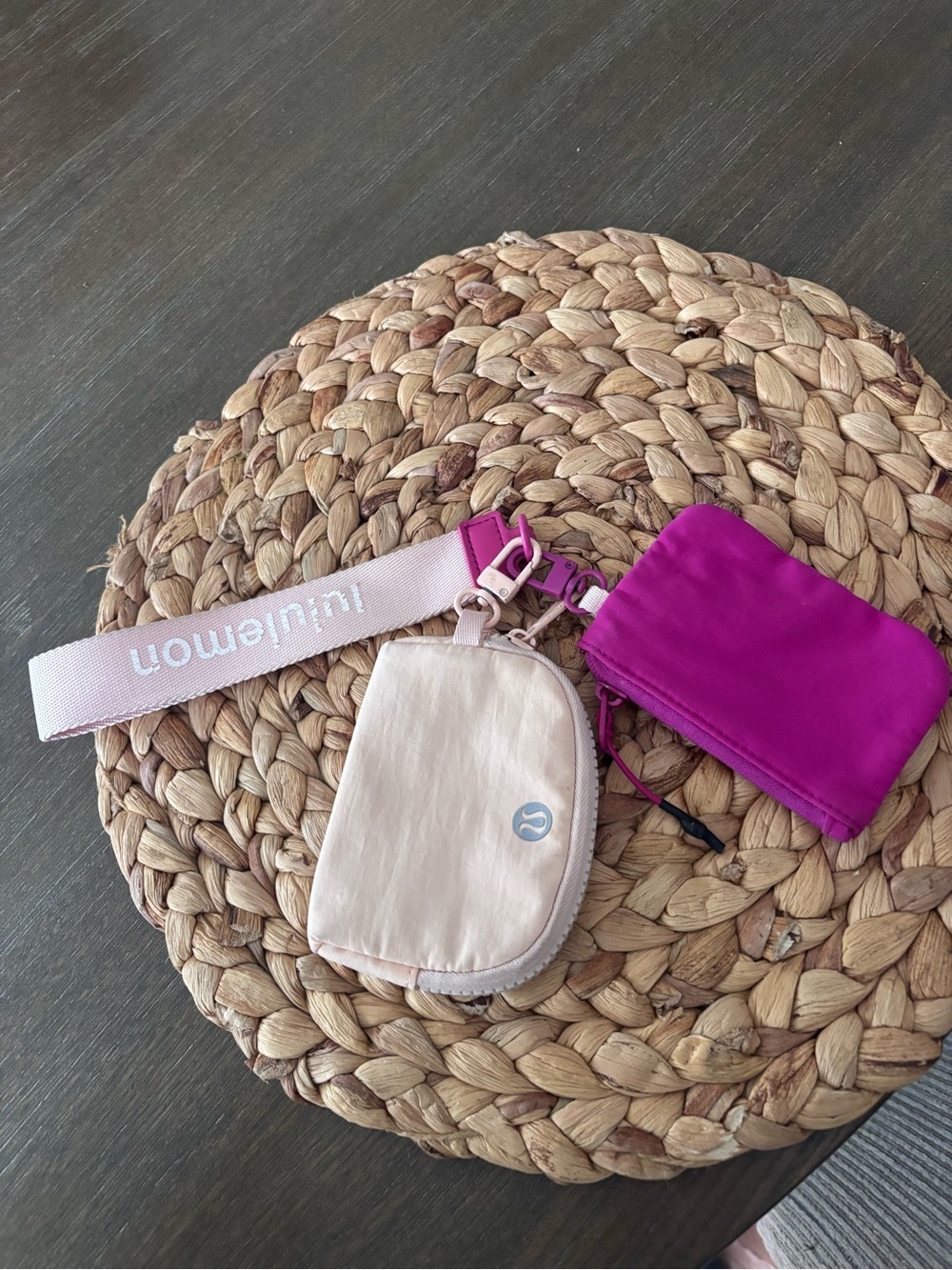 lululemon athletica WOMENS Pink Wristlet and Fuchsia Pouch Set